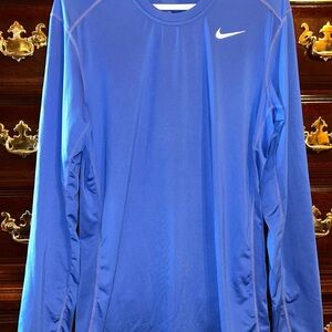 Nike Royal Blue Men’s Long Sleeve Dri-Fit Top, Size Medium